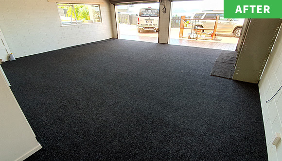 Garage carpet after