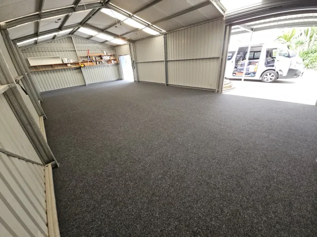 Garage carpet installed